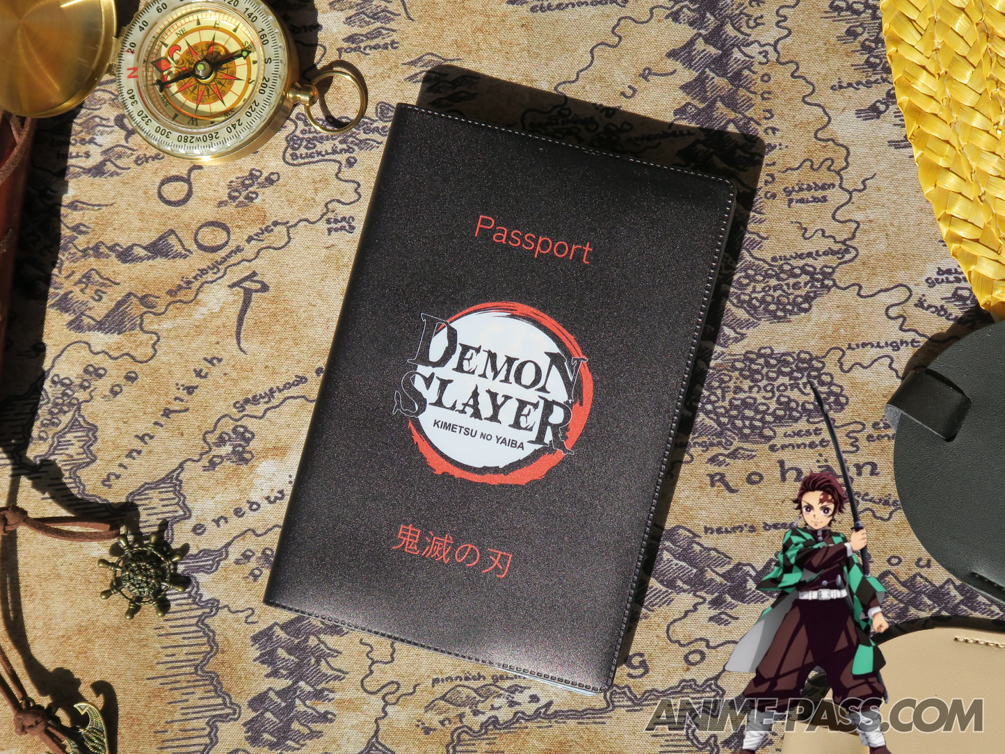 Demon Slayer Black Passport Cover