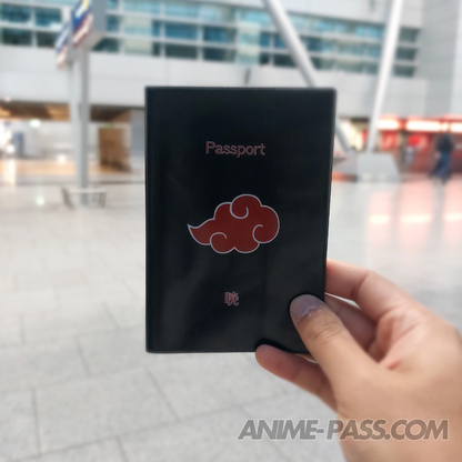 Naruto Akatsuki Black Passport Cover by anime pass front view