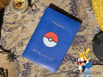 Pokemon Blue Passport Cover from Anime Pass Front View 