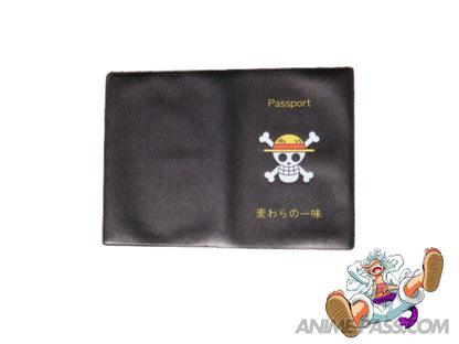 The Straw Hat Pirates Black Passport Cover by Anime Pass front view