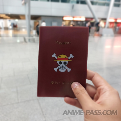 One Piece Straw Hat Pirates Red Passport Cover by anime pass froont view