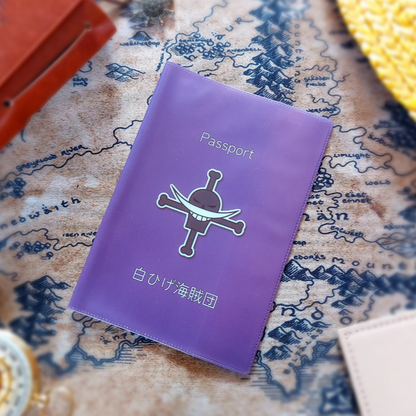 One Piece Whitebeard Pirates Purple Passport Cover by anime pass front view