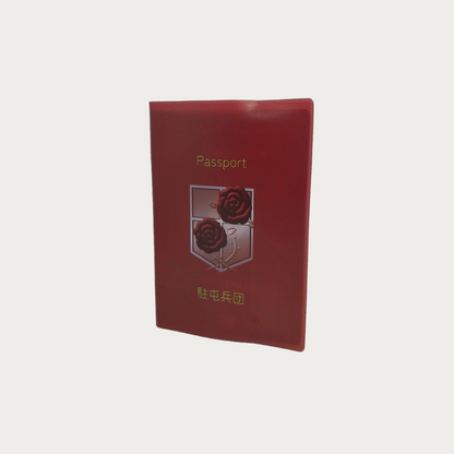Attack on Titan Garrison Red Passport Cover by anime pass front view