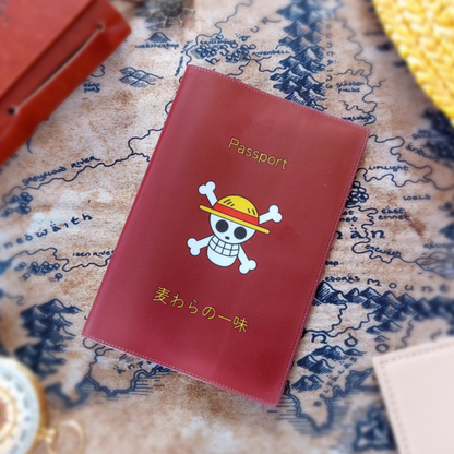 One Piece Straw Hat Pirates Red Passport Cover by anime pass froont view
