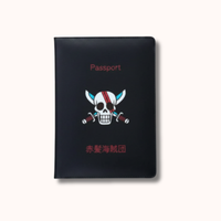 One Piece Rothaar-Piraten Schwarze Passhülle