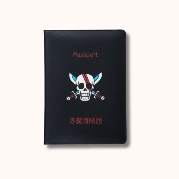 One Piece Red Hair Pirates Black Passport Cover