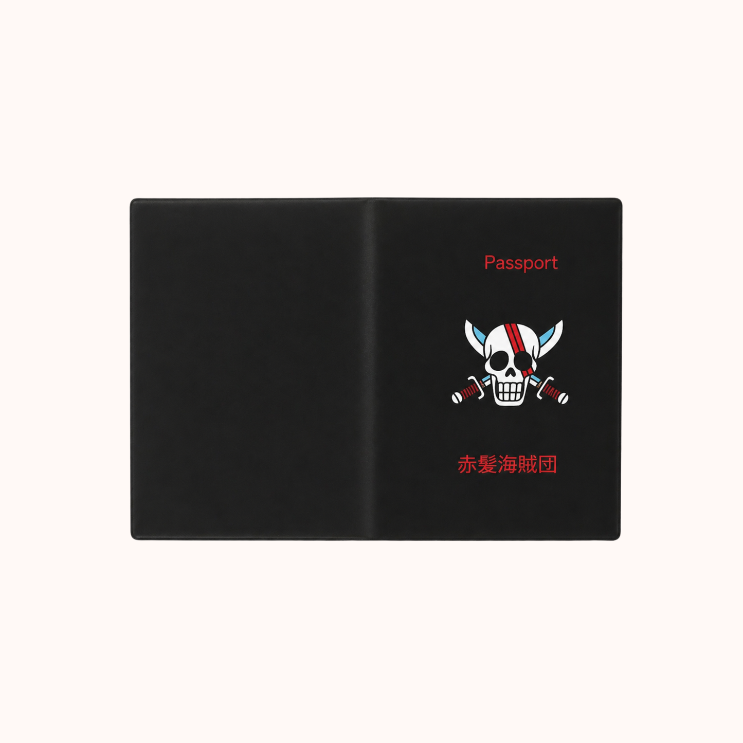 Couverture de passeport noire One Piece Red Hair Pirates