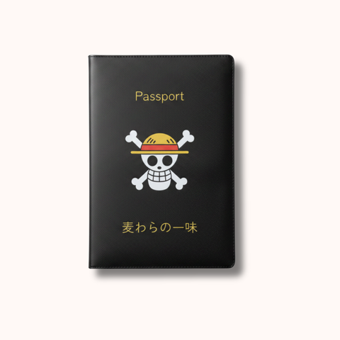 One Piece Strohhutpiraten Schwarze Passhülle