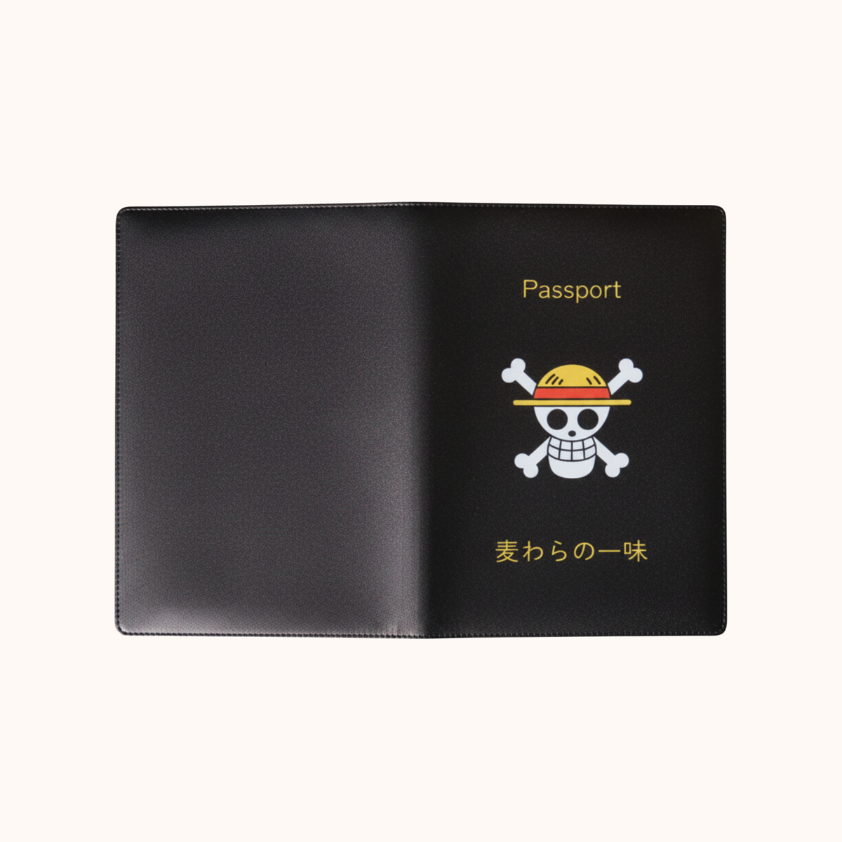 One Piece Strohhutpiraten Schwarze Passhülle