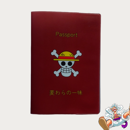 One Piece Straw Hat Pirates Red Passport Cover by anime pass froont view