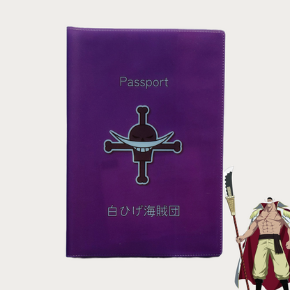 One Piece Whitebeard Pirates Purple Passport Cover by anime pass front view