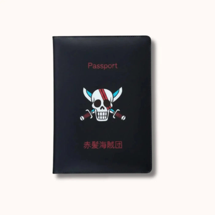 One Piece Red Hair Pirates Black Passport Cover - Anime-Pass