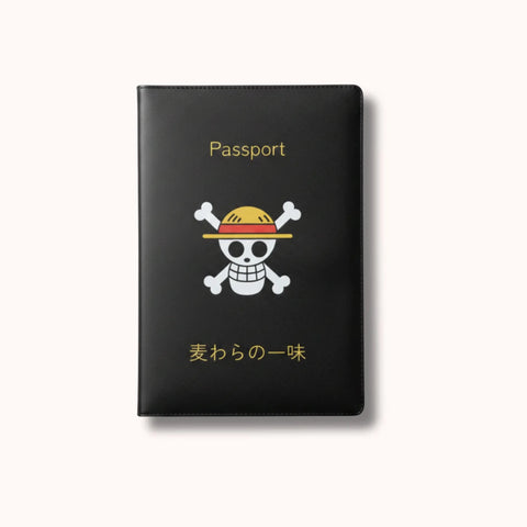 One Piece Straw Hat Pirates Black Passport Cover - Anime-Pass